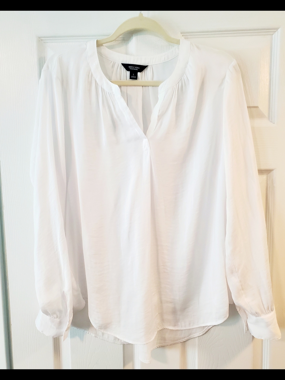Simply Vera Vera Wang White Long-Sleeve Blouse